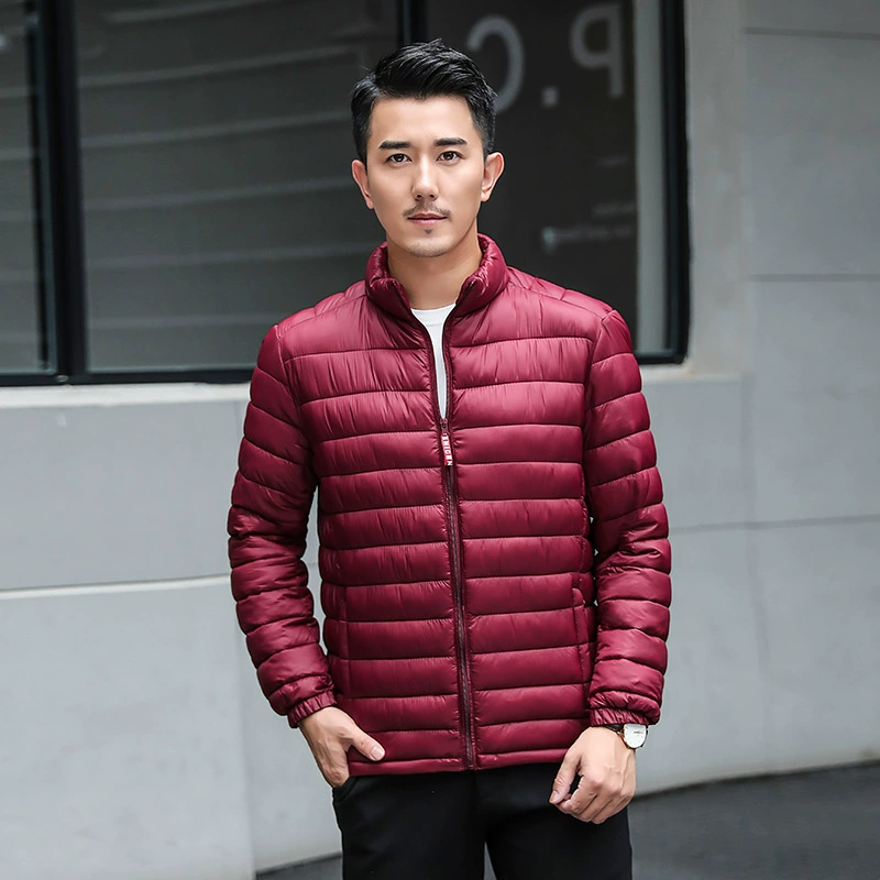 Куртка с хлопковой подкладкой, мужская пуховая хлопковая короткая приталенная куртка для папы среднего возраста с хлопковой подкладкой, Тонкая Повседневная модная куртка с хлопковой подкладкой