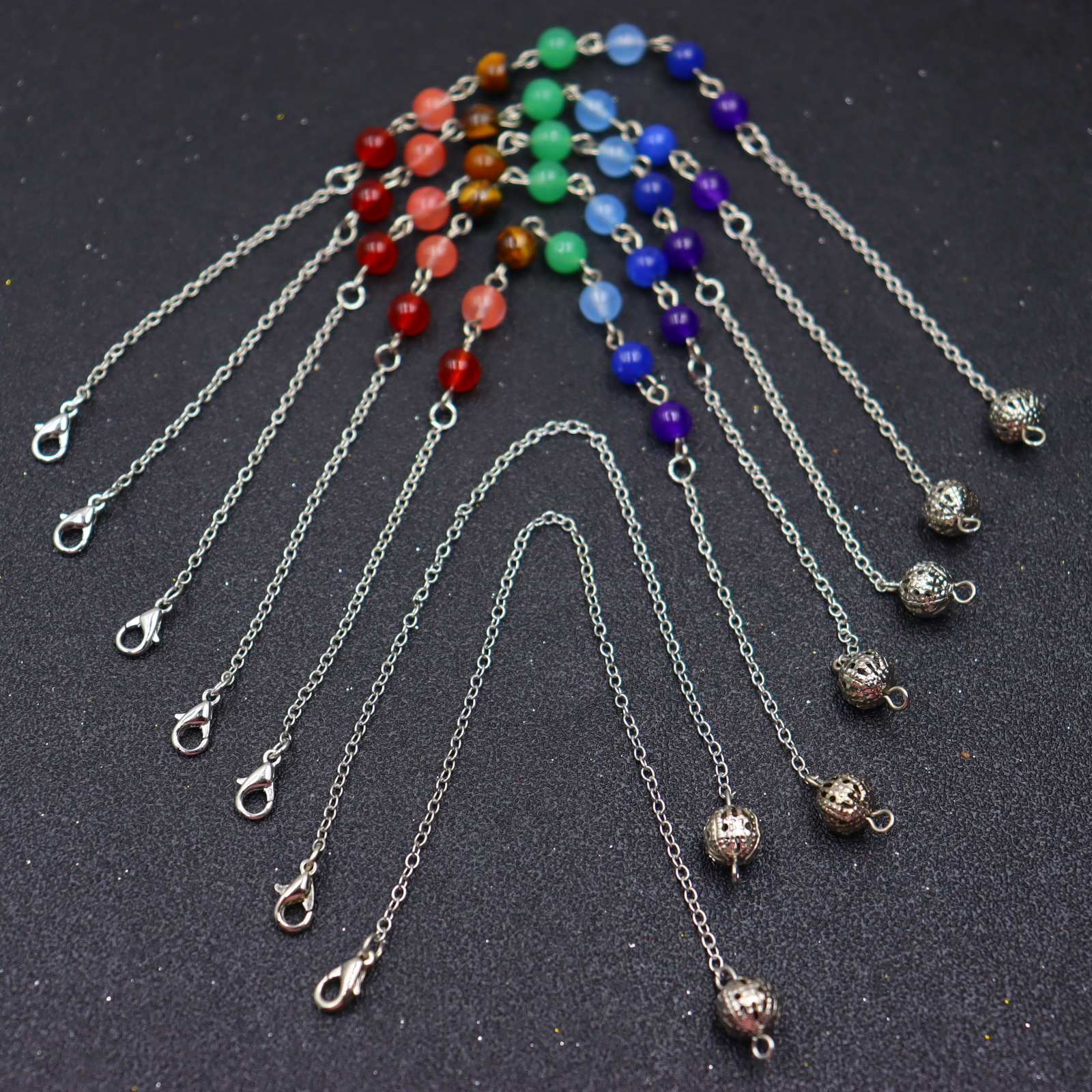 Fashion Hexagon prism natural stone Beaded Polishing Pendant Necklace 1 Piece