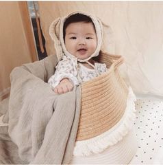 Nordic Ins Cotton Cord Tassel Storage Basket Woven Organizing Basket Nordic Home Organizing Box Children's Room Decoration