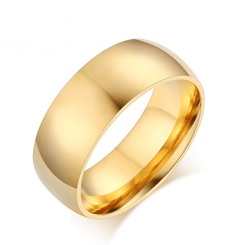 8mm Korean Fashion Stainless Steel Smooth Plain Ring Wholesale Nihaojewelry display picture 2