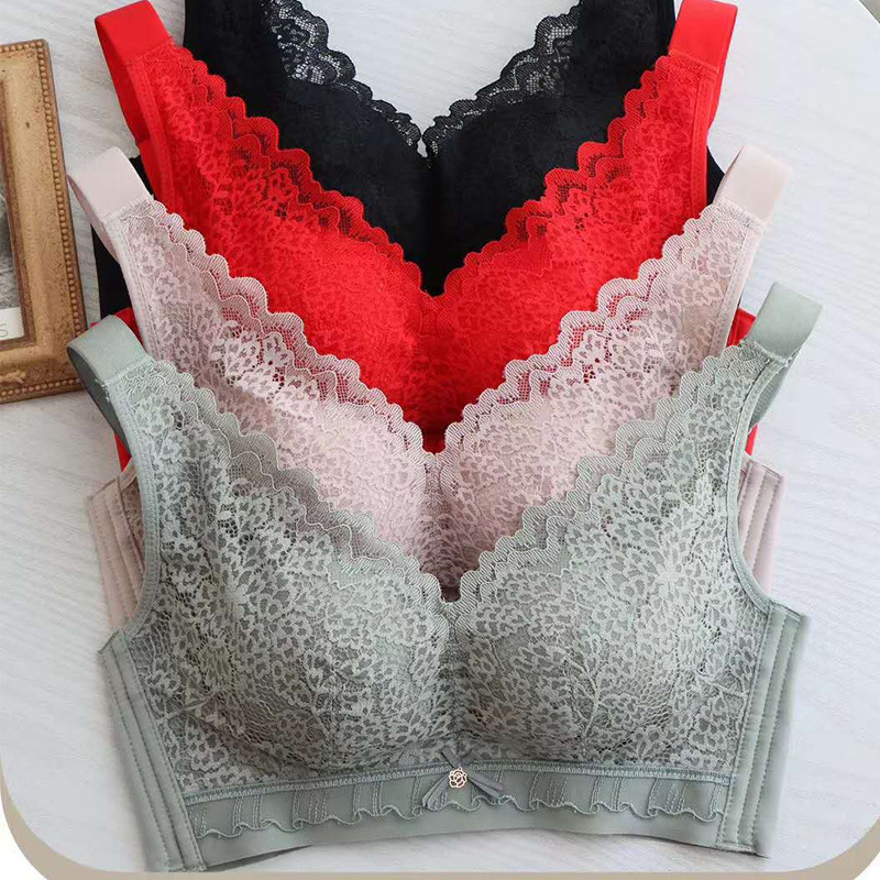 Aojiaxin 2229 wireless bra lace breast gathering adjustment underwear sexy thin cup bra Aojiaxin 2229 wireless bra lace breast gathering adjustment underwear sexy thin cup bra