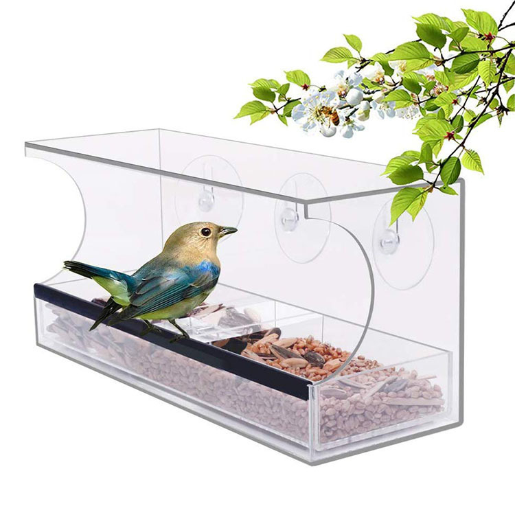Acrylic hummingbird feeder transparent rectangular bird cage pet Yarkbird bird feeder spot 2