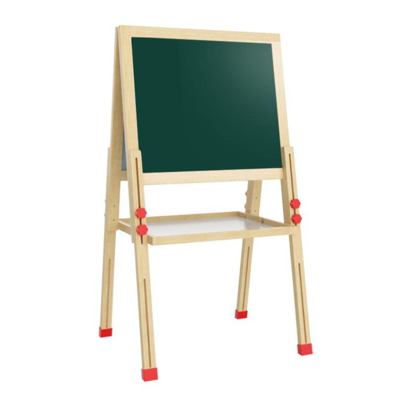 厂家直销小黑板教学支架式儿童画板可升降磁性双面涂鸦木质画架