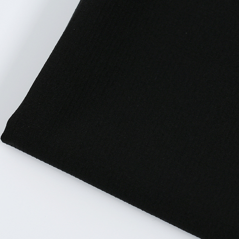 新款 弹力速干小方格网孔面料 半袖衬衫面料 套装面料 现货批发