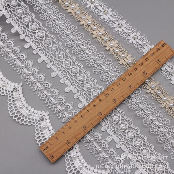 Spot new handmade nail pearl water -soluble hollow pearl lace…
