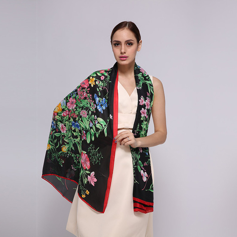 Cross-border simulation silk scarf women...