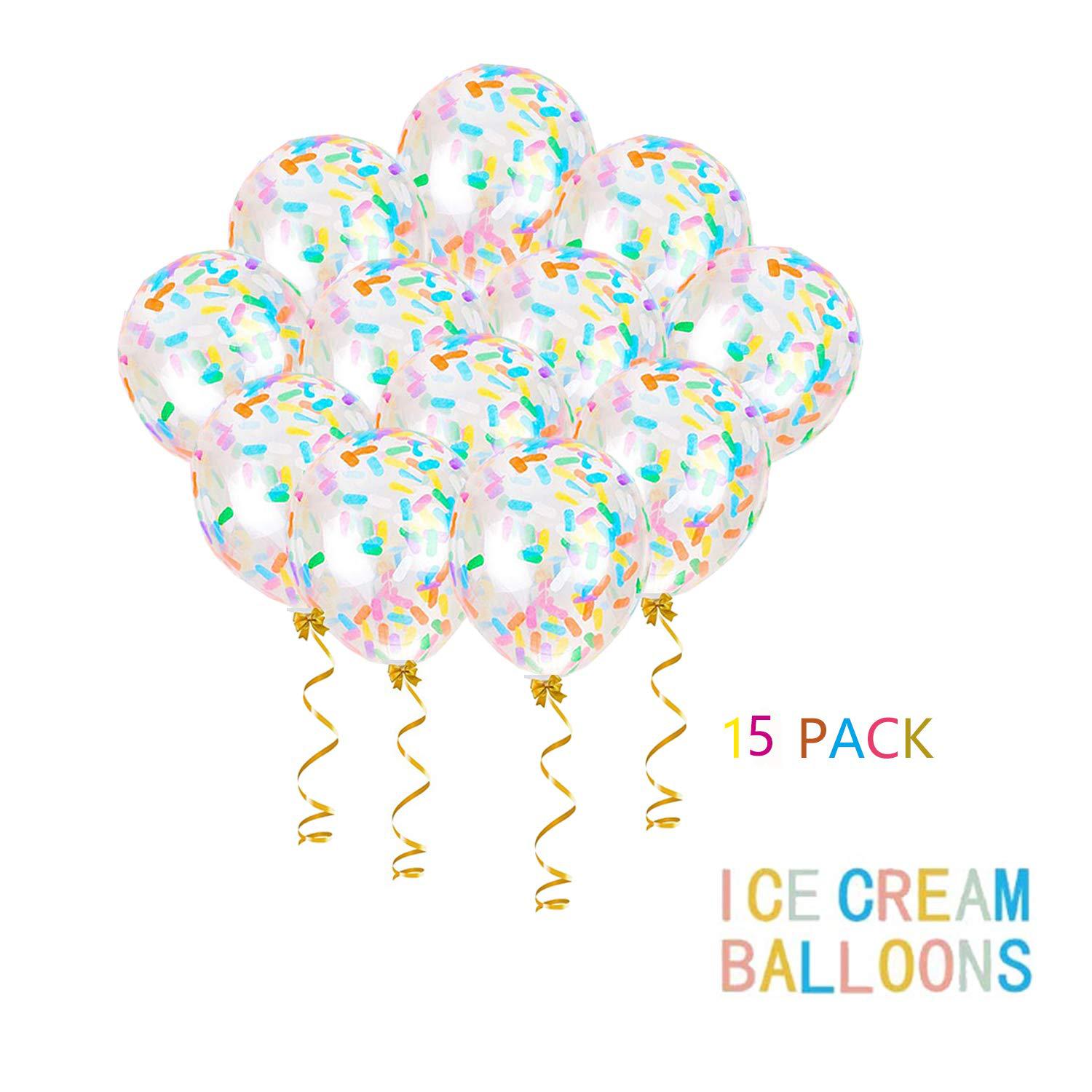 12寸长条形纸片气球婚庆装饰冰激凌混色长条纸屑气球|ms