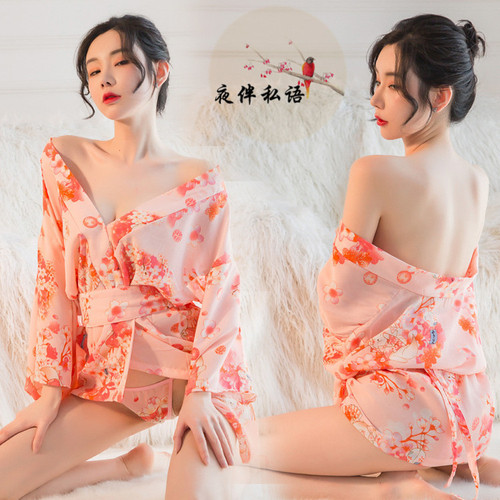 Sexy underwear Japanese kimono women's long catwoman sauna sauna kimono sexy suit seductive ladies chiffon