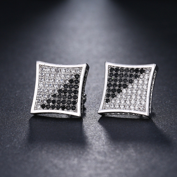 Small earrings for men and women hip-hop style with zircon