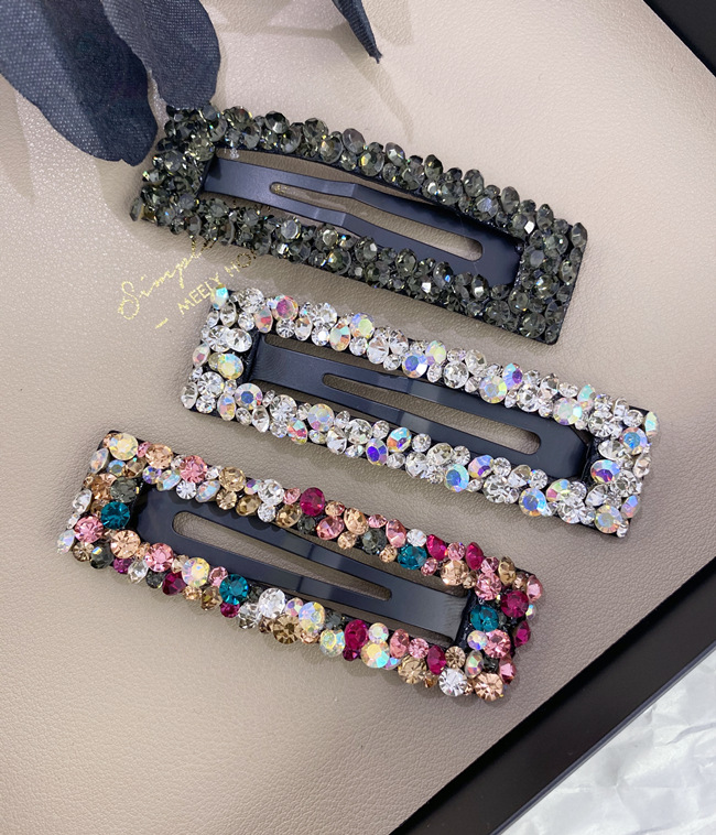 Korean Rhinestone Bb Hairpin No Trace Crystal Hollow Water Drop Square Triangle Super Flash Bangs Hairpin Hair Accessories Wholesale Nihaojewelry display picture 26