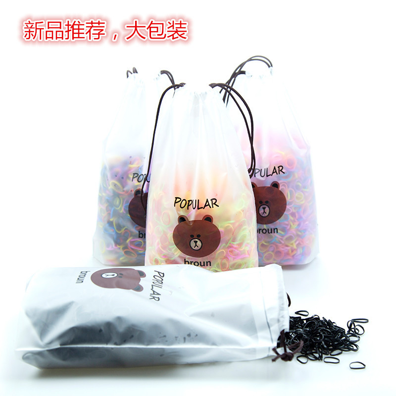 disposable rubber string black children Elastic Bold baby Hair tie Hair Hairpin trumpet Tousheng Hairdressing