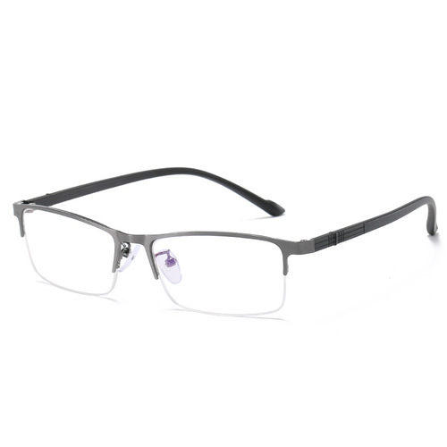 Prescription Blue Light Blocking Flat Top Semi-Rimless Sunglasses for Myopia