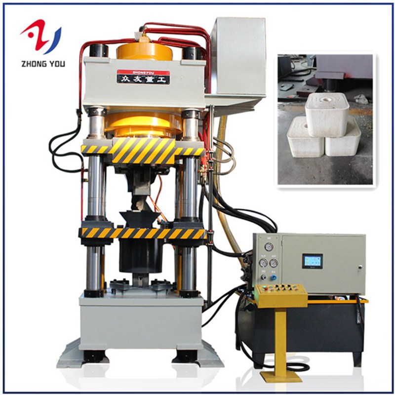 滕州众友500T牛羊舔砖液压机全自动粉末成形油压机一出二盐砖机