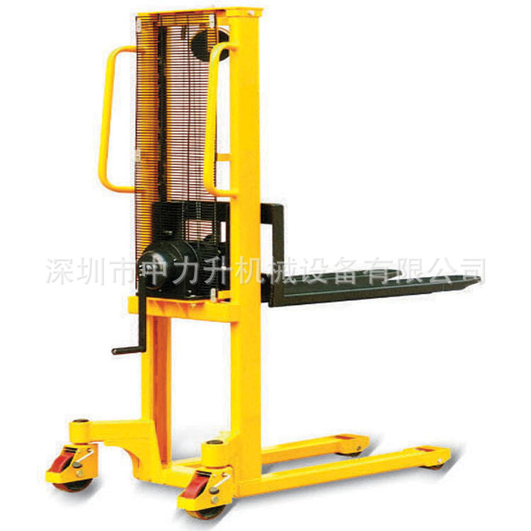 250KG手摇机械式堆高车 手摇式轻便型升降车 机械式绞盘升高车
