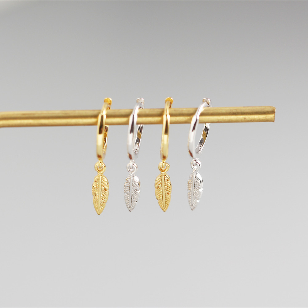 Feather Fashion 925 Sterling Silver No Inlaid Plating Earrings display picture 4