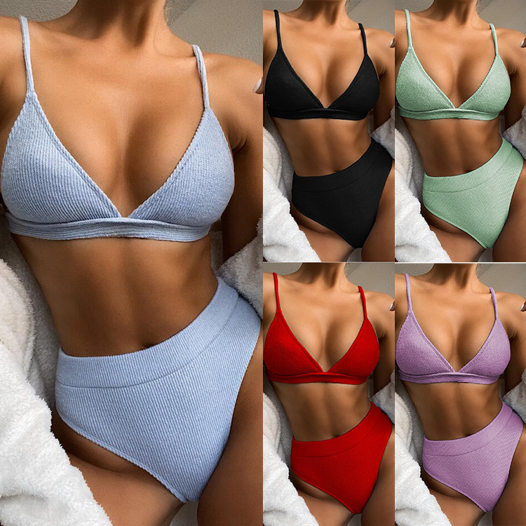 Swimsuit 2020 Exterior Single Bikini Explosions Solid Color Bikini Women Split Swimsuit Triangle Bikini B170 Swimsuit 2020 Exterior Single Bikini Explosions Solid Color Bikini Women Split Swimsuit Triangle Bikini B170