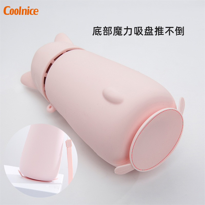 2020冬季新款硅胶柯基不倒杯学生情侣随手水杯厂家批发可定制LOGO|ms