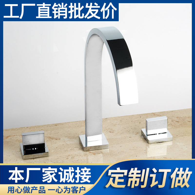 厂家供应浴缸全铜五孔淋浴龙头 铬白欧式边缸五件套龙头批发