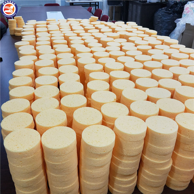 厂家生产 新型形状压缩木浆棉吸水膨胀护肤宝宝清洁洗澡木浆海绵