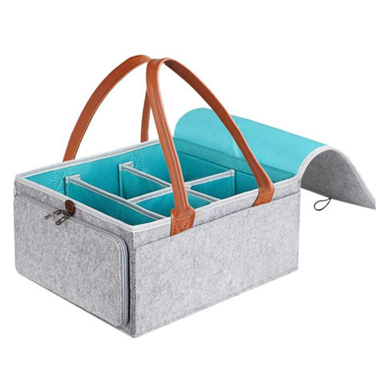 Cross-border Diaper Bag Multi-pocket Felt Storage Bag Portable Felt Diaper Bag Foldable Travel Storage Bag