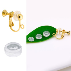 Factory wholesale can not be sensitive screw ear clip -proof pad transparent circular cushion spring ear clip pain prevention pad wholesale
