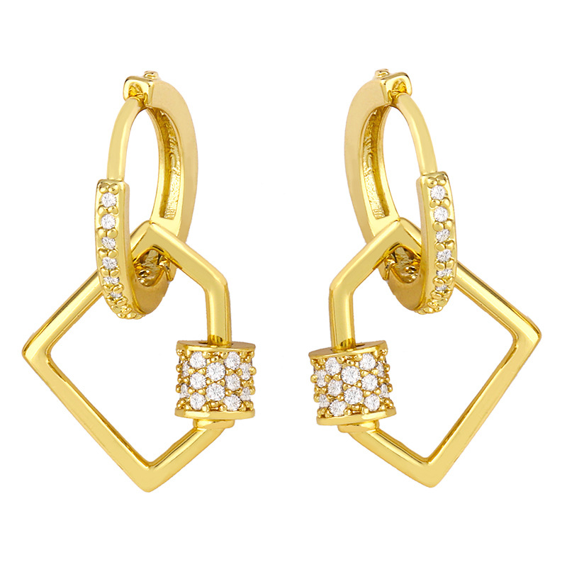 Fashion Inlaid Zircon Earrings display picture 5