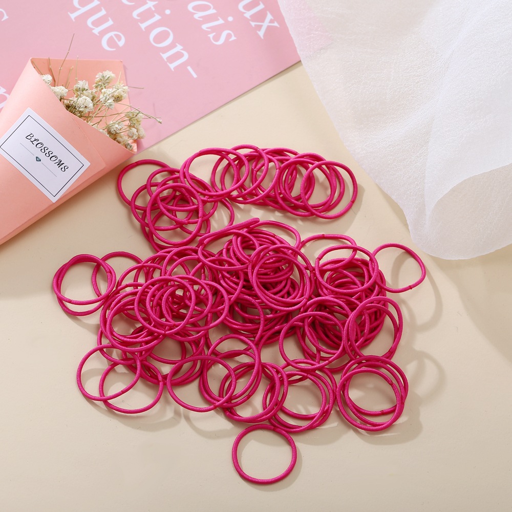100 Small Candy Color Children's Finger Hair Ring Solid Color High Elasticity Girl's Rubber Band Korean Hair Rope Wholesale Nihaojewelry display picture 8