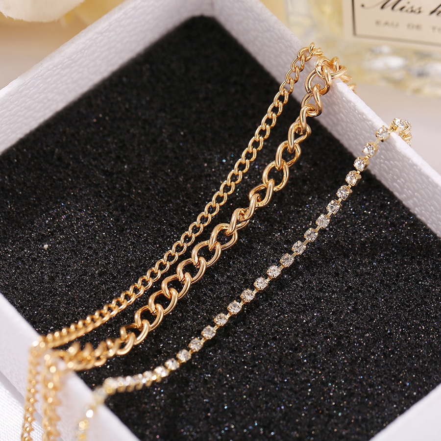 Fashion New Full-diamond Multilayer Anklet Set Wholesales display picture 3
