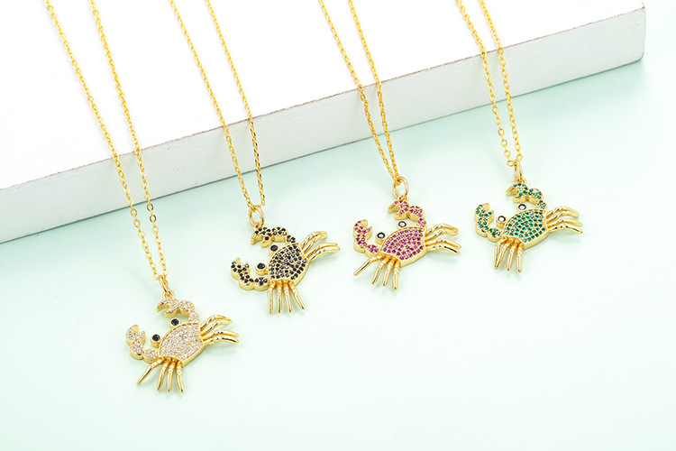 cute little crab pendant copper necklacepicture1