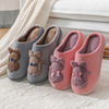 Demi-season slippers, cute winter non-slip footwear for beloved indoor for pregnant, plush, wholesale