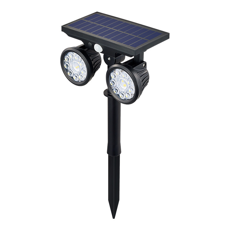 New outdoor double led solar spotlight human body induction lamp courtyard garden aisle lamp Villa lawn lamp