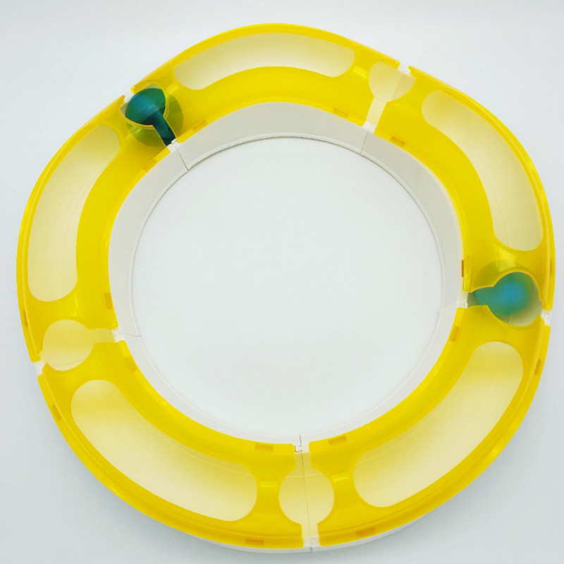 亞馬遜跨境寵物貓玩具可變形轉(zhuǎn)盤 寵物益智聲光軌道球轉(zhuǎn)盤定制