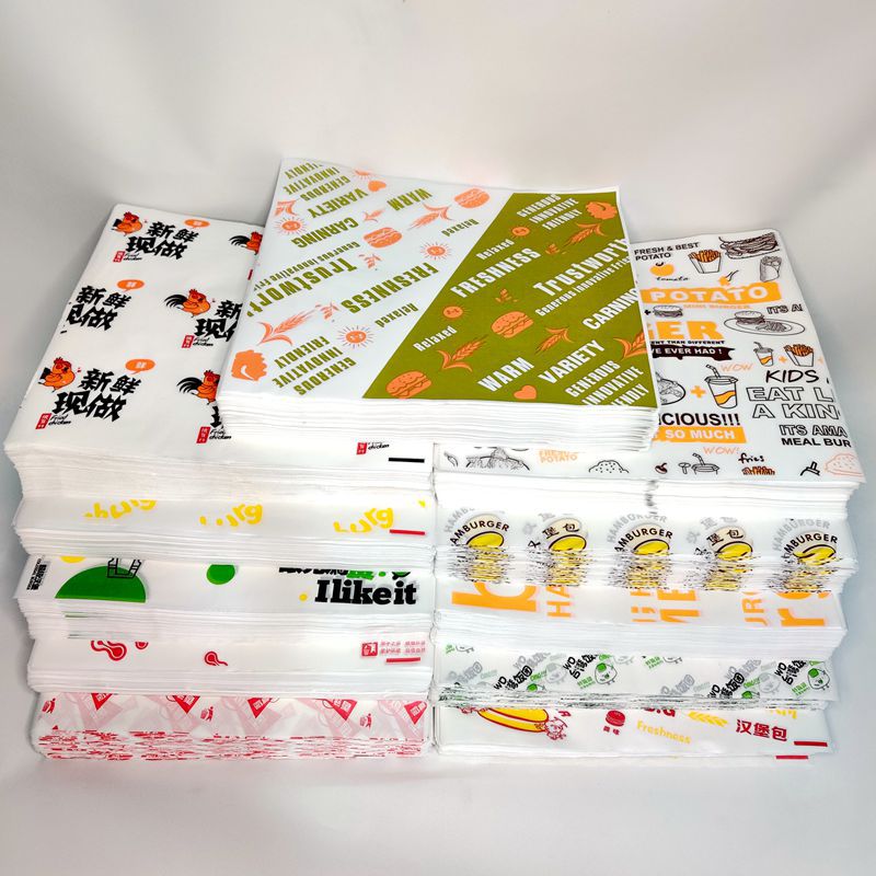 包邮汉堡纸食品防油纸一次性鸡肉卷纸台湾饭团纸包装纸汉堡纸
