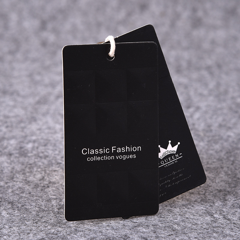 包包吊牌厂家批发 服装挂牌订 做 女装黑卡黑色纸牌印刷logo