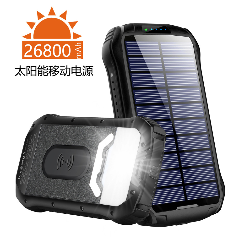 热销私模太阳能移动电源 type-c26800mAh户外应急充电宝厂家直销|ms