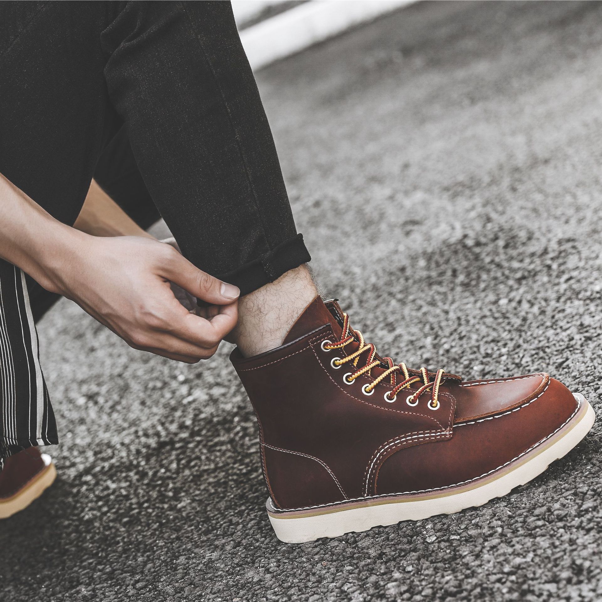 Title 11, Stivali Martin piatti slip-on retrò da lavoro d...