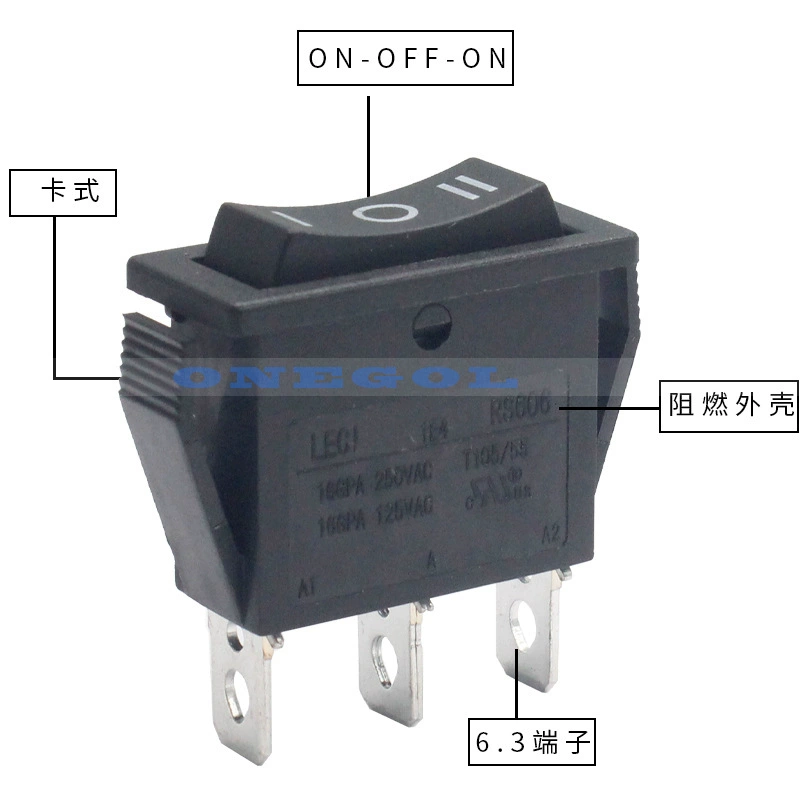 Прямоугольный дорожный клавишный переключатель с подсветкой, 250V