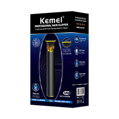 Keme Hair Clipper KM-1971 Hollow L-Shaped Blade, Minimalist Design Metal Body USB Charging Electric Clipper