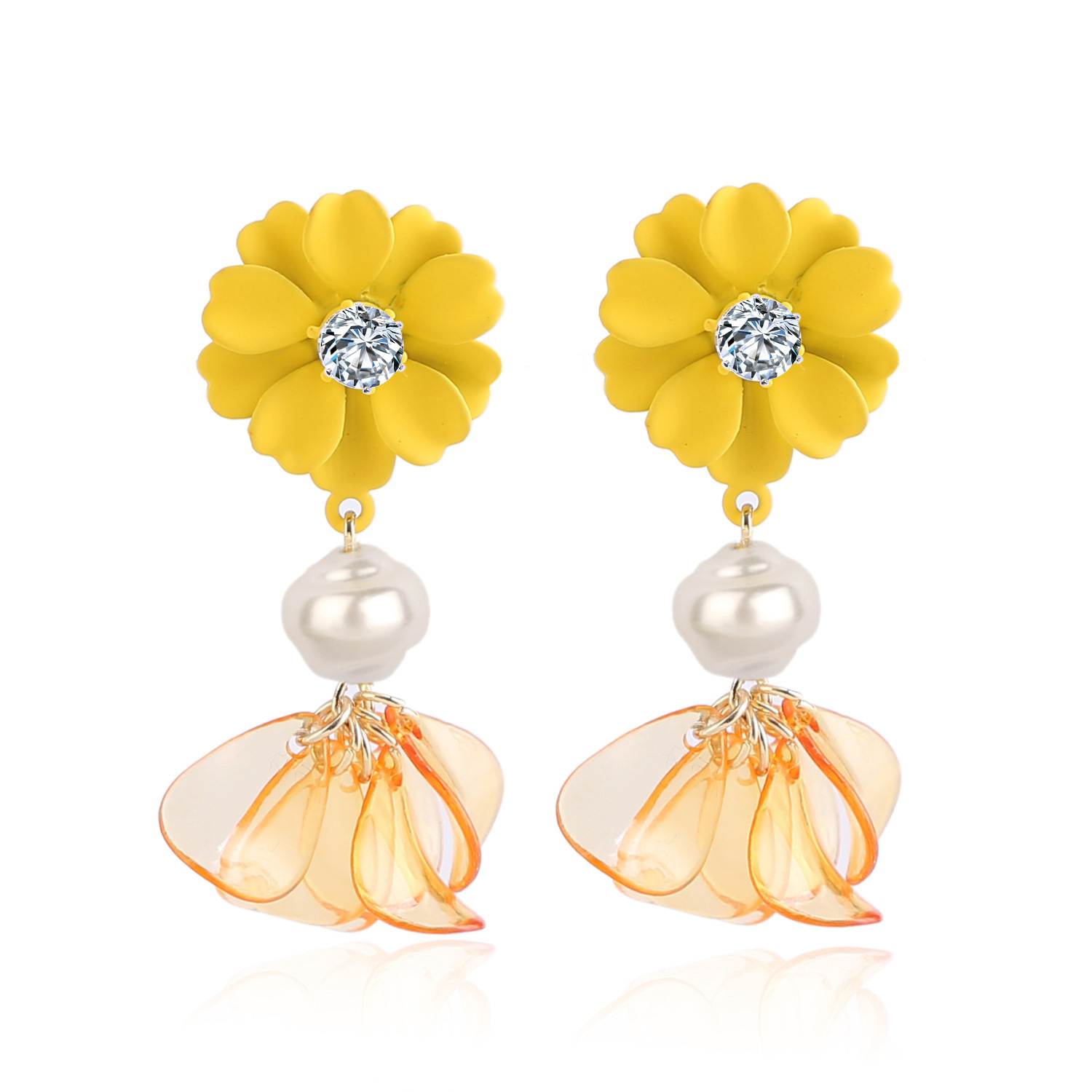 Fashion Earrings New Earrings Temperament Petal Flower Fringed Earrings display picture 33