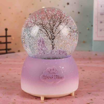 Dream Four seasons spring, summer, autumn and winter Snow crystal ball Music box Creative home Decoration Valentine's Day student gift