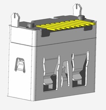 USB立式10.7mm直插SMT贴片排插10Gbs蓝高温A母180度3.0连接器母座