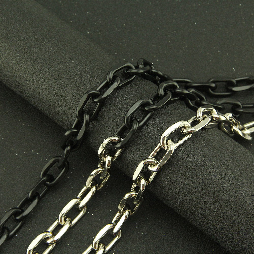 Nuovi pantaloni ovali cubani da uomo, jeans punk alla moda, catena da appendere alla vita_voghion.com