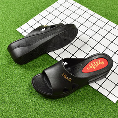 新款拖鞋女夏外穿時尚厚底中高跟坡居家室內室外防滑網紅女士涼拖