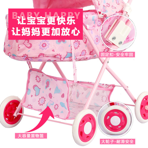 Cross-border large toy stroller baby thickened stroller with doll play house toys girls children's kindergarten