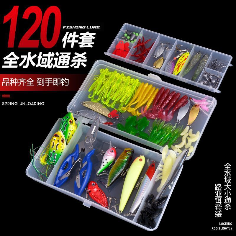 Soft Fishing Lures Kit for Bass, Baits Tackle Including Trout, Salmon, Spoon Lures, Soft Plastic Worms, CrankBait, Jigs, Fishing Lure Set with Free Tackle Box