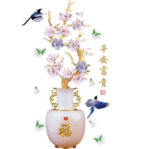 3D three-dimensional simulation vase decorative wall sticker