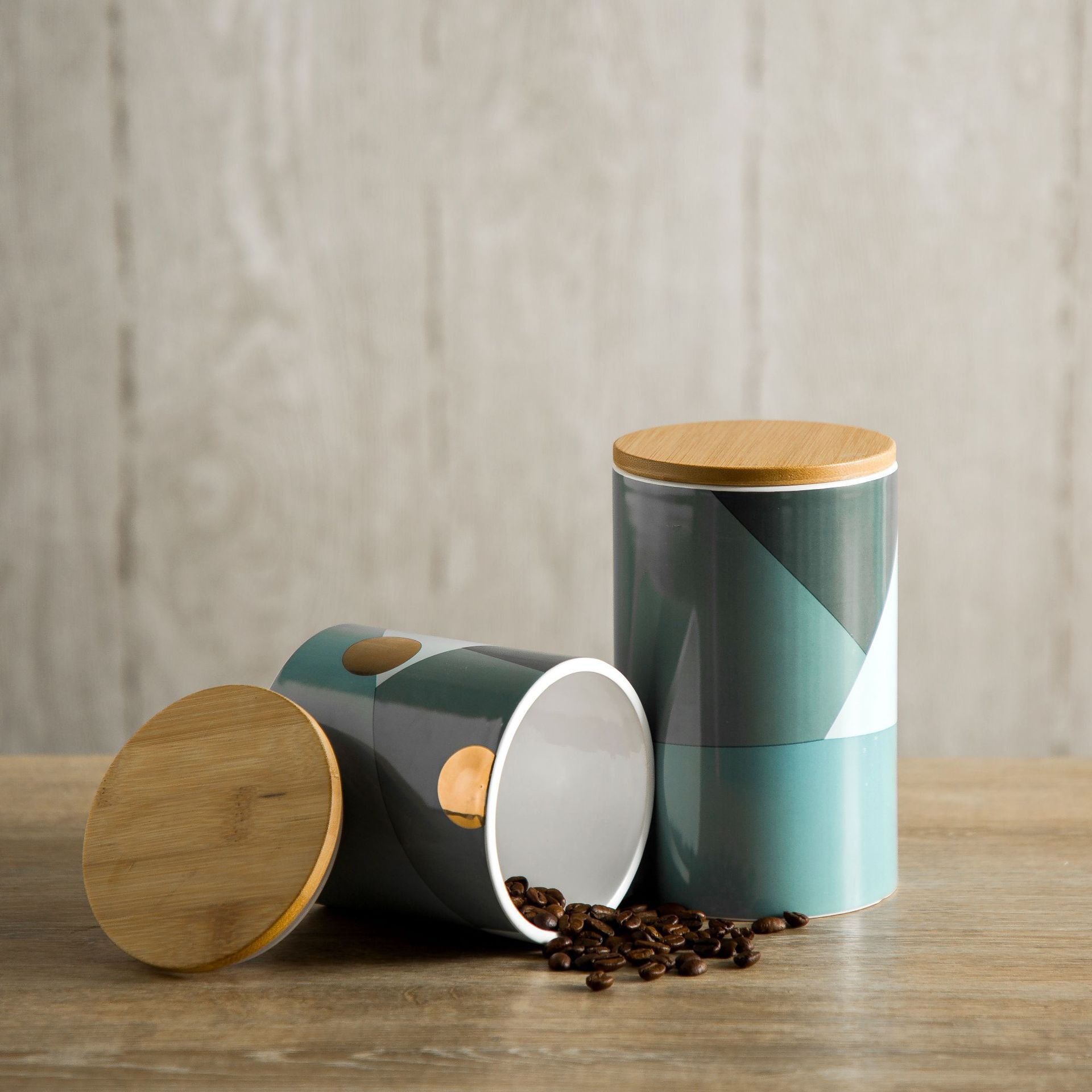 現代風格圓形密封罐軟裝擺件 陶瓷儲物罐件