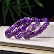 天然紫水晶竹節手排 時尚新款手鏈 支持鑒定 廠家批發