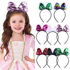 Heartian Children's Glitter Handmade Bow Hair Clip Hair Accessory Trendy Cross-border Sweet Monochrome Fabric Hair Pin Supply