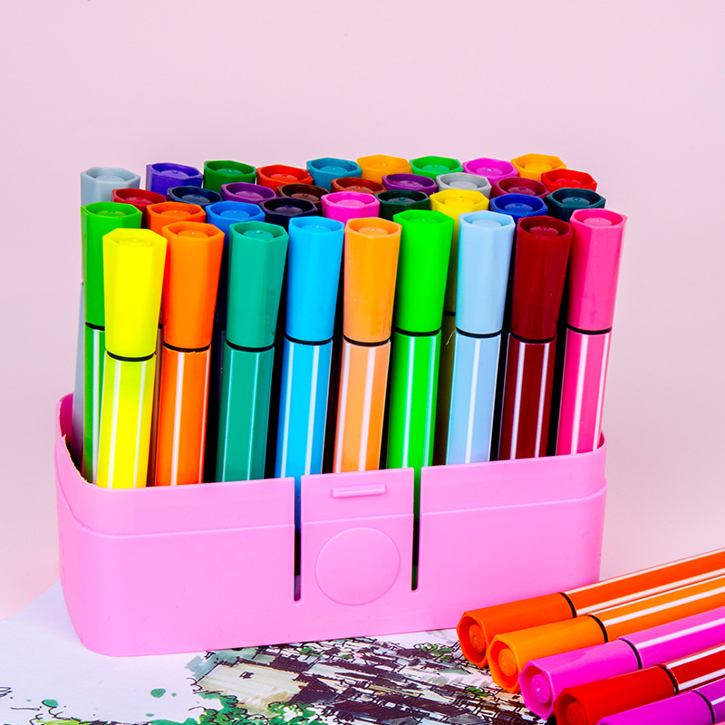 166 hexagonal lavable acuarela pluma pintura infantil estudiante colorido creativo acuarela pluma traje arte graffiti cepillo